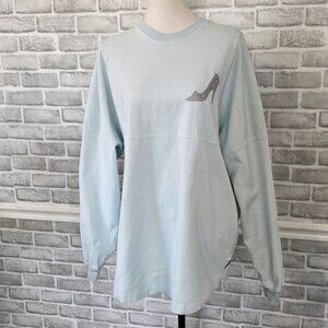 Disneyland Resort Blue & Silver Cinderella Slipper Spirit Jersey Large Souvenir
